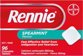 Rennie+Indigestion+%26amp%3B+Heartburn+Relief+Spearmint+96+Chewable+Tablets