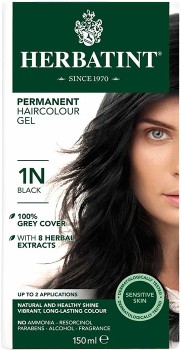 Herbatint+Permanent+Hair+Colour+Gel+1N+Black+150ml