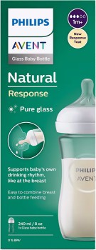 Avent+Natural+Response+Baby+Glass+Bottle+0+Months%2B+240ml+-+1+Pack