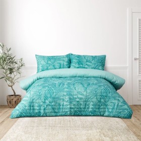 Emerald+Hill+Blue+Palm+Quilted+Quilt+Cover+Set