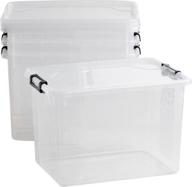 Lock+Stock+%26amp%3B+Barrel+Storage+Boxes+Set+of+4+Clear+20L