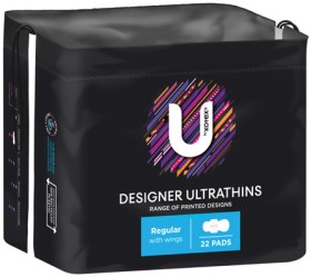 U+By+Kotex+Designer+Ultrathins+Regular+Pads+With+Wings+22+Pack