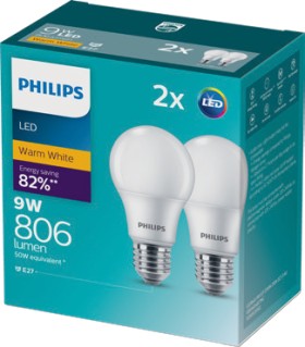 Philips+LED+ES+9W+2+Pack+Selected+Varieties