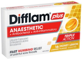 Difflam+Plus+Sore+Throat+Relief+Lozenges+16+Pack+Selected+Varieties%2A