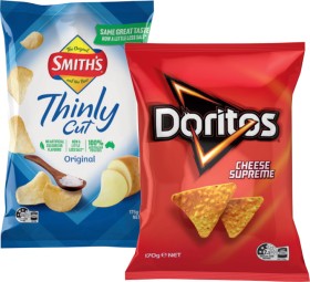 Doritos+Corn+Chips+150%E2%80%91170g+or+Smith%26%23039%3Bs+Chips+150%E2%80%91175g+Selected+Varieties