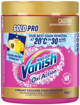 Vanish+NapiSan+Gold+Pro+Oxi+Action+Stain+Remover+1kg+Selected+Varieties