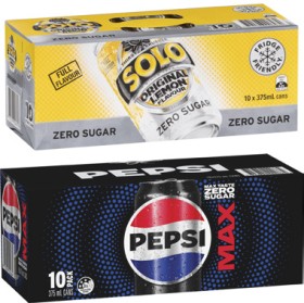 Pepsi%2C+Solo+or+Schweppes+Soft+Drink+10x375mL