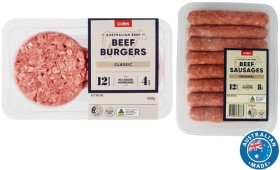 Coles+Classic+Burgers+or+Sausages+400g-550g