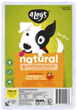 4+Legs+Natural+%2B+Wellness+Boost+Meatballs+Dog+Food+Trays+870g