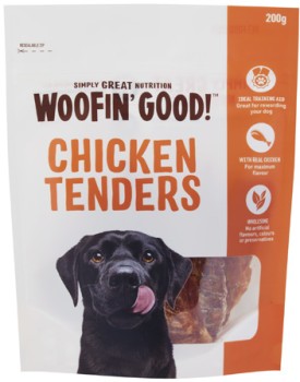 Woofin%26%23039%3B+Good+Dog+Treat+Chicken+Tenders+200g