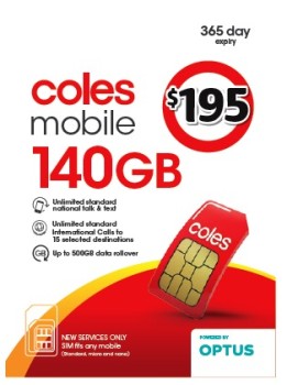 Coles+Mobile+%24195+Prepaid+SIM+Kit