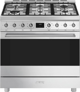 Smeg+90cm+%26%23039%3BClassic%26%23039%3B+6+Burner+Dual+Fuel+Freestanding+Cooker