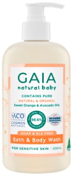 Gaia+Natural+Baby+Bath+%26amp%3B+Body+Wash+Sweet+Orange+%26amp%3B+Avocado+Oils+500mL