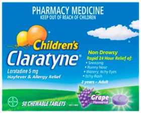 Claratyne+Children%26rsquo%3Bs+Hayfever+%26amp%3B+Allergy+Relief+Grape+Flavour+50+Chewable+Tablets