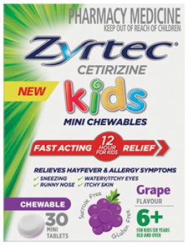 Zyrtec+Kids+Allergy+%26amp%3B+Hayfever+30+Chewable+Tablets