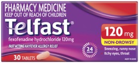 Telfast+Hayfever+Allergy+Relief+120mg+30+Tablets