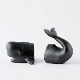 Resin+Whale+Bookends