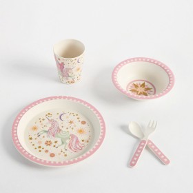 Kids+Celestial+Unicorn+5+Piece+Dinnerware+Set+by+Pillow+Talk