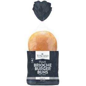 Toscano+Brioche+Burger+Buns+200g+Pk+4