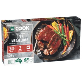 Woolworths+COOK+Slow+Cooked+Beef+Medallions+with+Onion+%26amp%3B+Gravy+500g