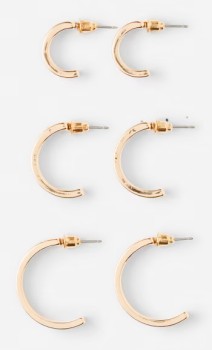 3+Pack+Gradual+Circle+Hoop+Earrings+-+Gold+Tone