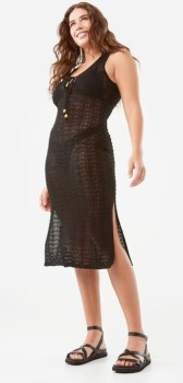 Sleeveless-Wave-Crochet-Midi-Dress on sale