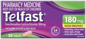 Telfast+Hayfever+Allergy+Relief+180mg+30+Tablets