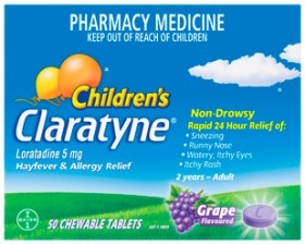 NEW+Claratyne+Children%26rsquo%3Bs+Hayfever+%26amp%3B+Allergy+Relief+Grape+Flavour+50+Chewable+Tablets