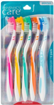 Pharmacy-Care-Toothbrush-Medium-5-Pack on sale