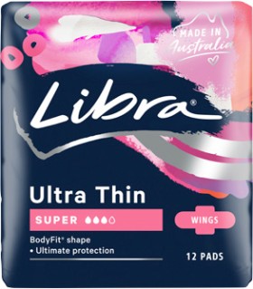 Libra+Pads+Ultra+Thin+Super+Wings+12+Pack