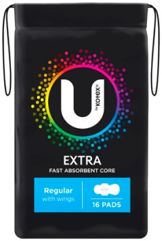 U-By-Kotex-Extra-Pads-Wings-Regular-16-Pack on sale