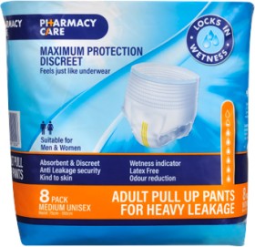 Pharmacy-Care-Incontinence-Pants-Medium-8-Pack on sale