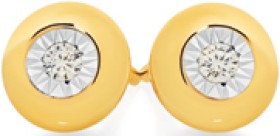 9ct-Gold-Diamond-Bezel-Stud-Earrings on sale