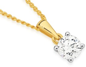 Alora+10ct+Gold+1%2F2+Carat+Lab+Grown+Diamond+Solitaire+Pendant