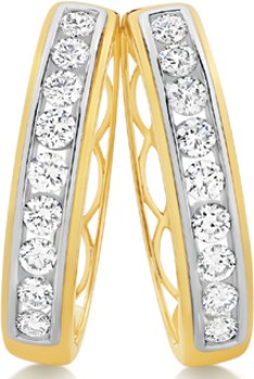 Alora-10ct-Gold-1-Carat-TW-Lab-Grown-Diamond-Huggie-Earrings on sale