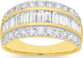 Alora+10ct+Gold+2+Carats+TW+Lab+Grown+Diamond+Three+Row+Dress+Band