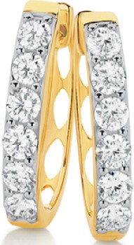 Alora+10ct+Gold+1+Carat+TW+Lab+Grown+Diamond+Huggie+Earrings