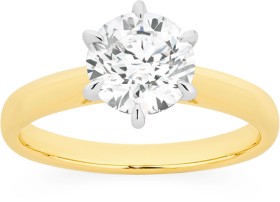 Alora+14ct+Gold+2+Carat+Lab+Grown+Solitaire+Diamond+Ring