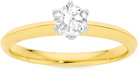 18ct+Gold+Diamond+Solitaire+Ring