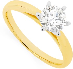 18ct+Gold+Diamond+Solitaire+Ring