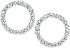 Exquisites+9ct+Gold+Diamond+Circle+Stud+Earrings