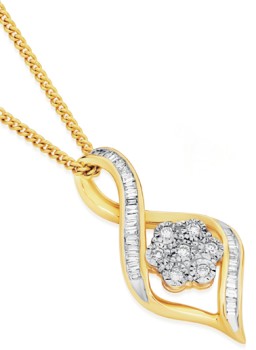 9ct-Gold-Diamond-Pendant on sale