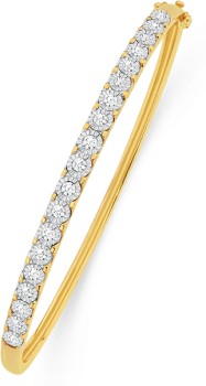 9ct+Gold+Diamond+Bangle