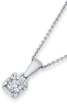 9ct-White-Gold-Diamond-Solitaire-Pendant on sale