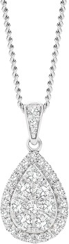 9ct-White-Gold-Diamond-Teardrop-Pendant on sale