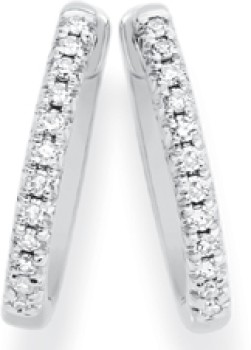 Exquisites-9ct-White-Gold-Diamond-Huggie-Earrings on sale