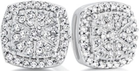 9ct-White-Gold-Diamond-Cushion-Stud-Earrings on sale