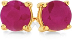 9ct+Gold+Natural+Ruby+Stud+Earrings