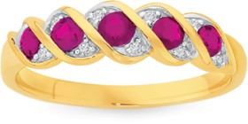 9ct-Gold-Ruby-Diamond-Ring on sale