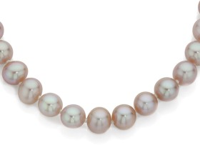 9ct-Rose-Gold-Natural-Pink-Cultured-Freshwater-Pearl-Necklace on sale